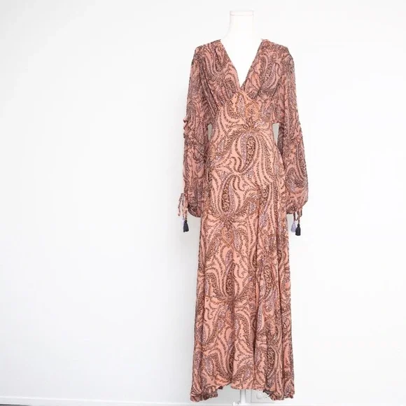 Free People Bohemian Coral Paisley Maxi Dress - Picture 4 of 4